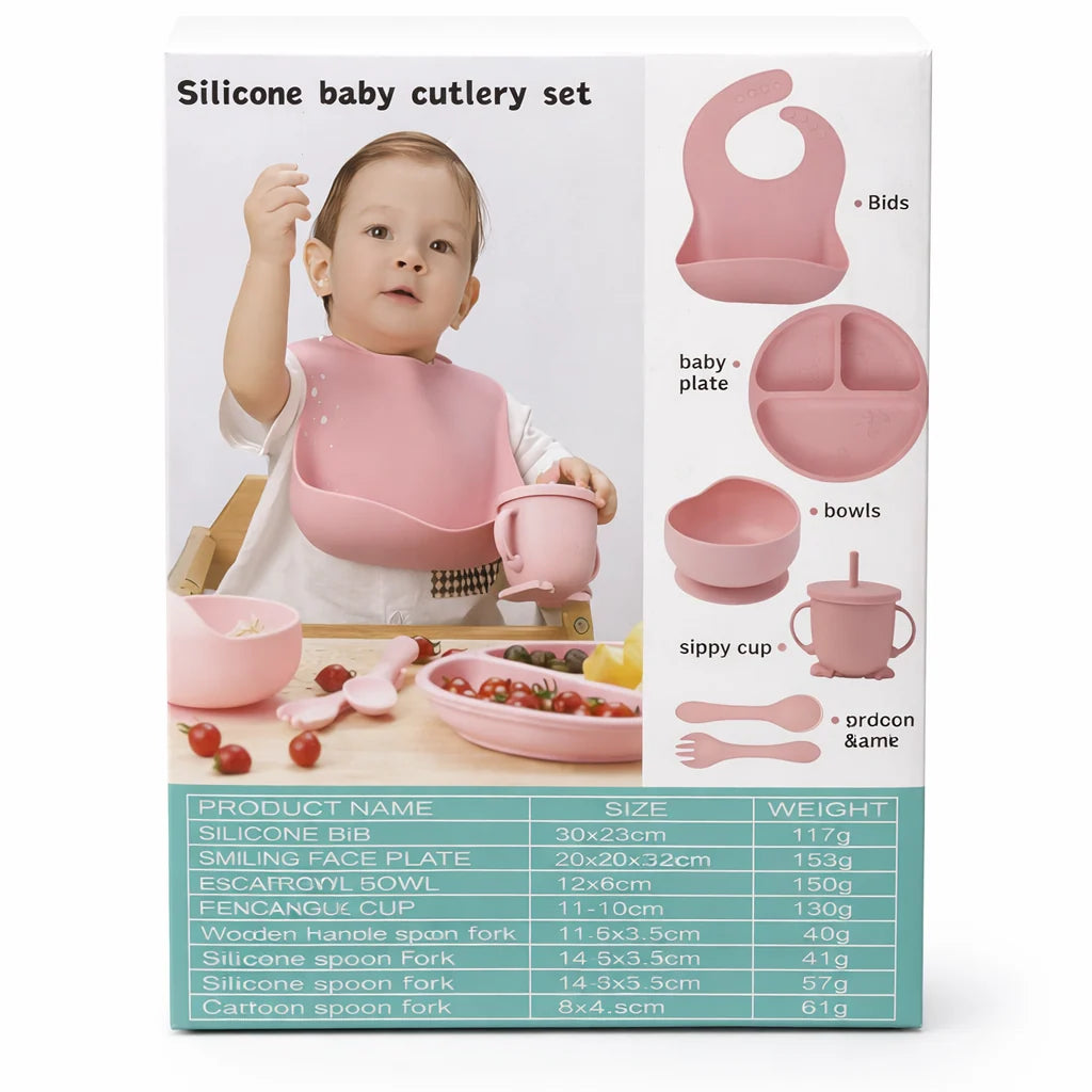Baby Bib and Weaning Spoon Set for feeding