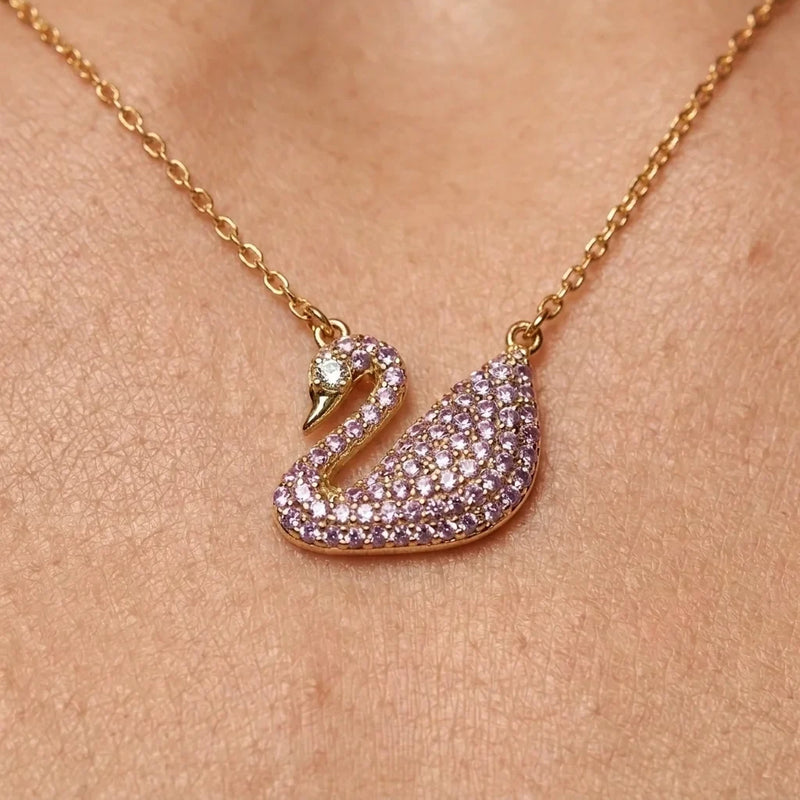 Limited edition swan pendant necklace with adjustable chain