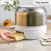 Rotating rice barrel and grain storage container