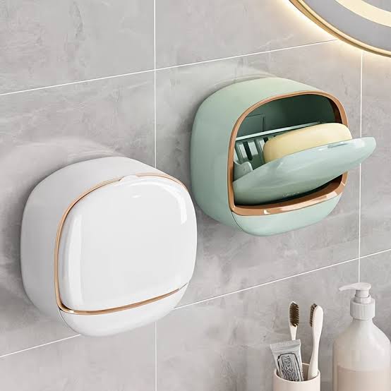 Wall mounted soap holder for bathroom and sink