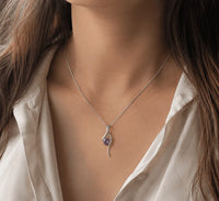 Wavelle curve pendant necklace with modern minimalist design