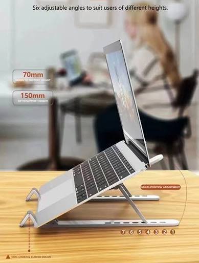 Adjustable laptop stand for desk and workspace