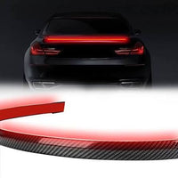 Universal LED Rear Spoiler Carbon Fiber Lip with Brake Light Strip