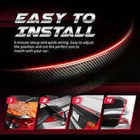 Universal LED Rear Spoiler Carbon Fiber Lip with Brake Light Strip