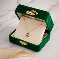 Miniature tulip pendant necklace with premium gift box