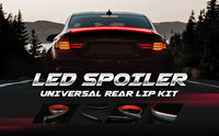 Universal LED Rear Spoiler Carbon Fiber Lip with Brake Light Strip