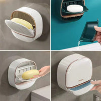 Wall mounted soap holder for bathroom and sink